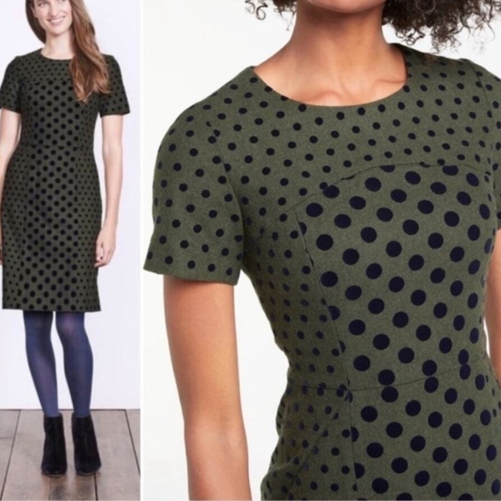 Polka Dot Dress - Green and Navy Blue